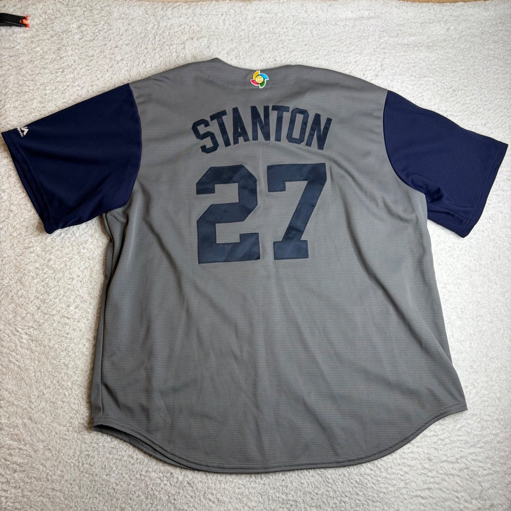 Majestic 2017 World Baseball Classic Team USA Stanton 27 Jersey Mens Gray XL